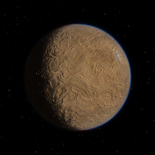 Ross 458 (AB)b rendered in TerraForge from its measured mass, orbit and star