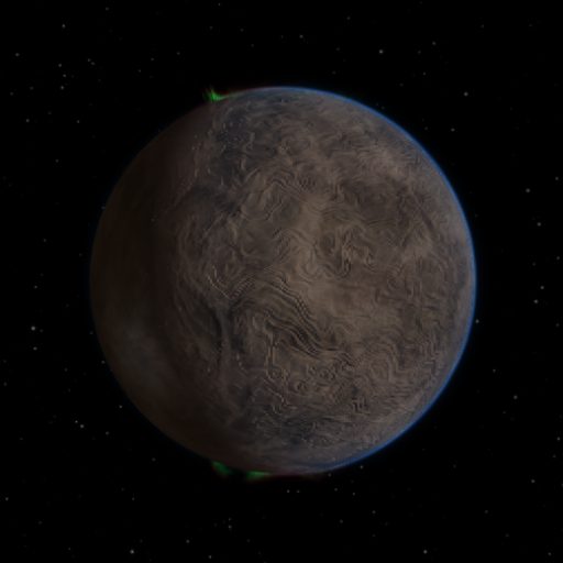 TOI-1605 b rendered in TerraForge from its measured mass, orbit and star