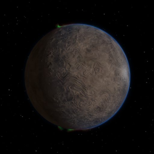 TOI-2195 Ab rendered in TerraForge from its measured mass, orbit and star