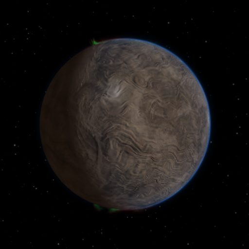 TOI-3365 b rendered in TerraForge from its measured mass, orbit and star