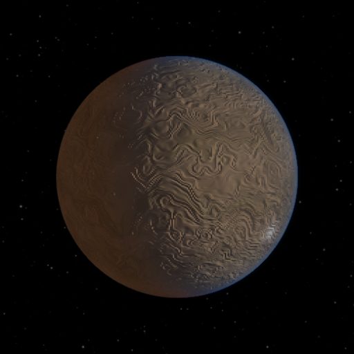 TOI-4079 Bb rendered in TerraForge from its measured mass, orbit and star