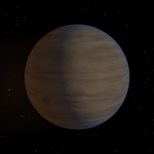 TOI-4088 b rendered in TerraForge from its measured mass, orbit and star