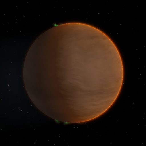 TOI-5143 Ab rendered in TerraForge from its measured mass, orbit and star