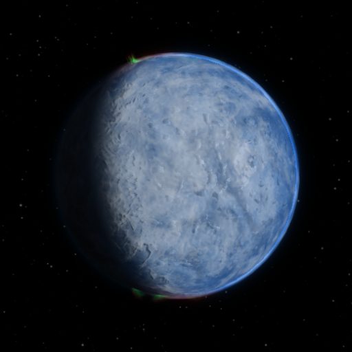 TOI-561 f rendered in TerraForge from its measured mass, orbit and star