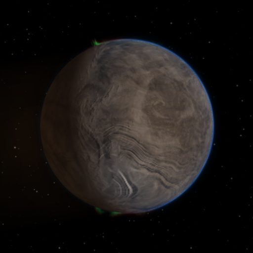 TOI-6184 b rendered in TerraForge from its measured mass, orbit and star