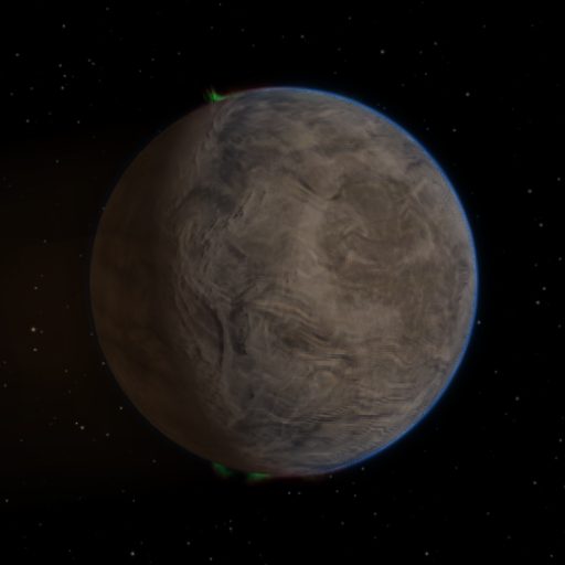 TOI-6191 b rendered in TerraForge from its measured mass, orbit and star