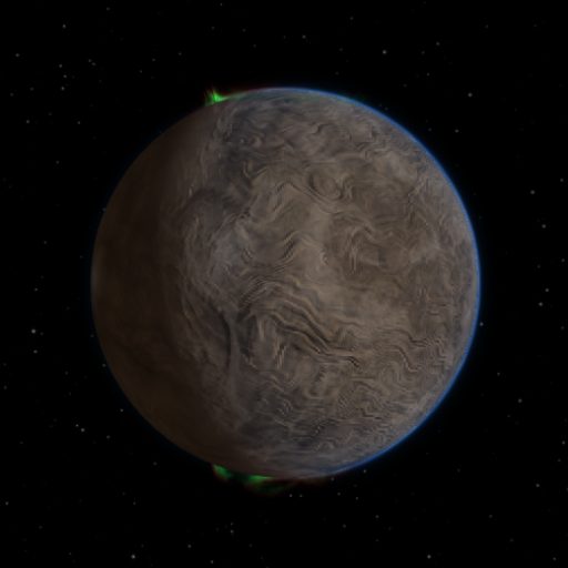 TOI-6443 b rendered in TerraForge from its measured mass, orbit and star