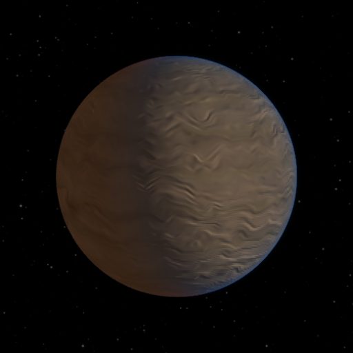 WASP-109 b rendered in TerraForge from its measured mass, orbit and star