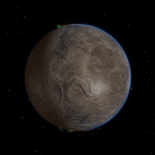 WASP-112 b rendered in TerraForge from its measured mass, orbit and star