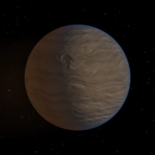 WASP-137 Ab rendered in TerraForge from its measured mass, orbit and star