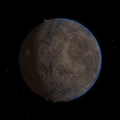 WASP-143 b rendered in TerraForge from its measured mass, orbit and star