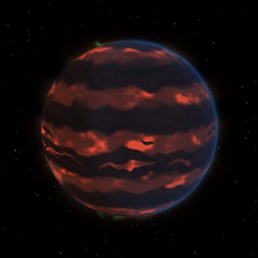 WASP-68 Ac rendered in TerraForge from its measured mass, orbit and star