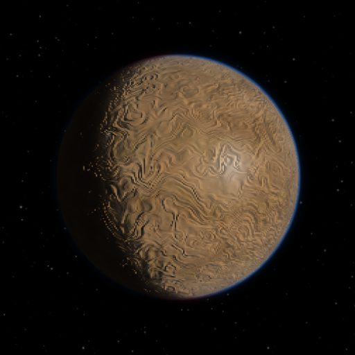 WIS 395 b rendered in TerraForge from its measured mass, orbit and star