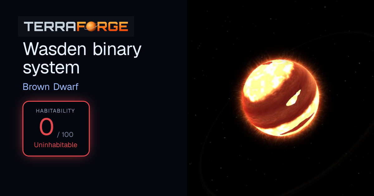Wasden binary system — Brown Dwarf, 2200 K | TerraForge